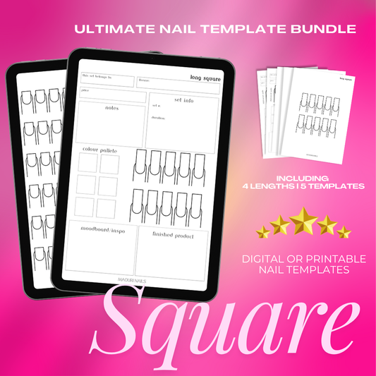Ultimate Nail Template Bundle: Square